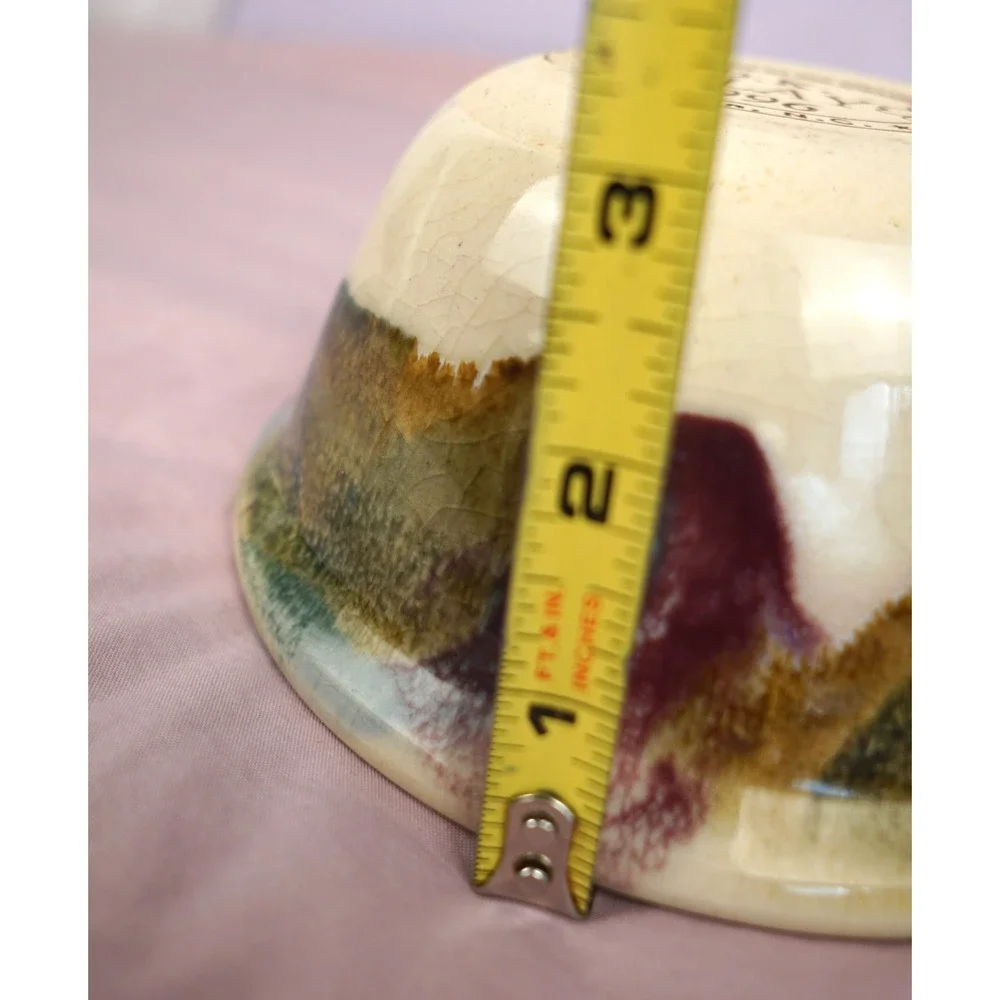 D. K. Clay Hand Thrown Glazed Art Pottery Bowl 1996 paint splatter Multicolor NC